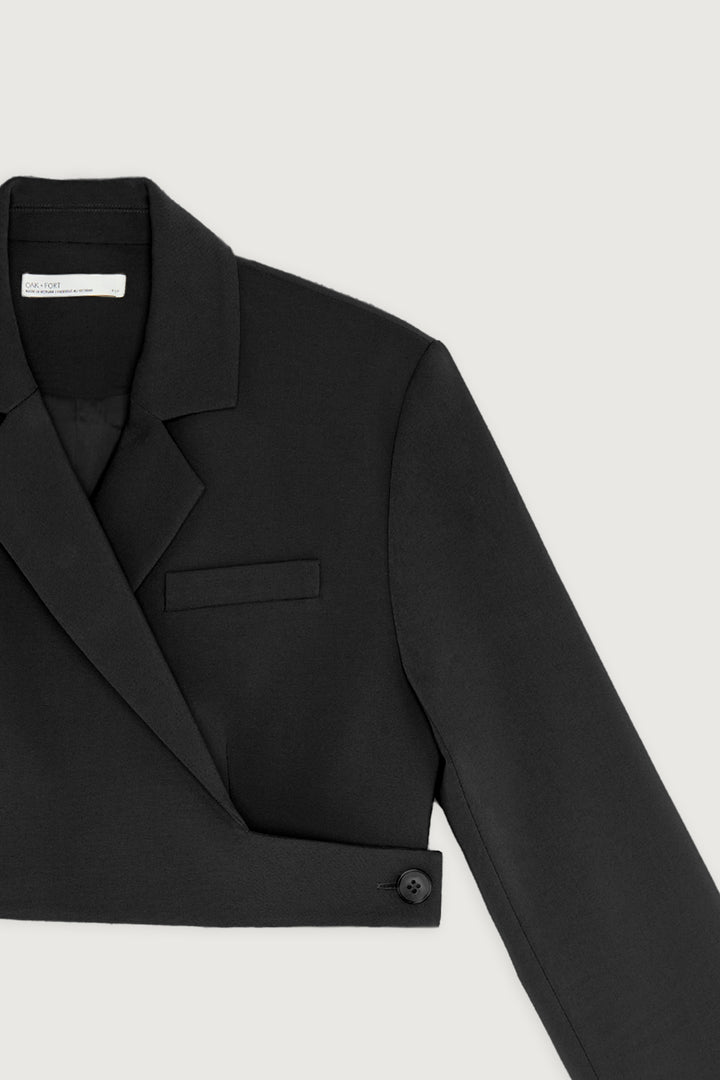 CROPPED CROSS BACK BLAZER in Black — alternate angle