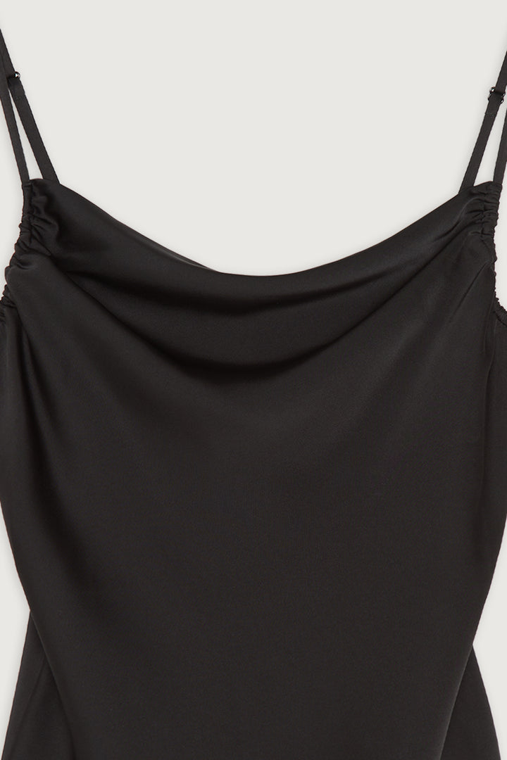 SATIN TANK TOP in Black — alternate angle