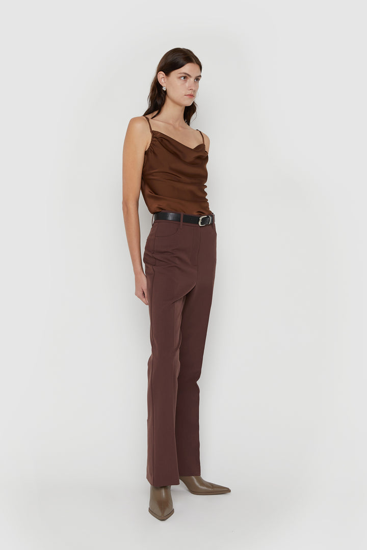 SATIN TANK TOP in Fudge — alternate angle