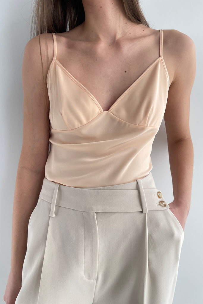 V-Neck Satin Tank | OAK + FORT – OAK + FORT USA