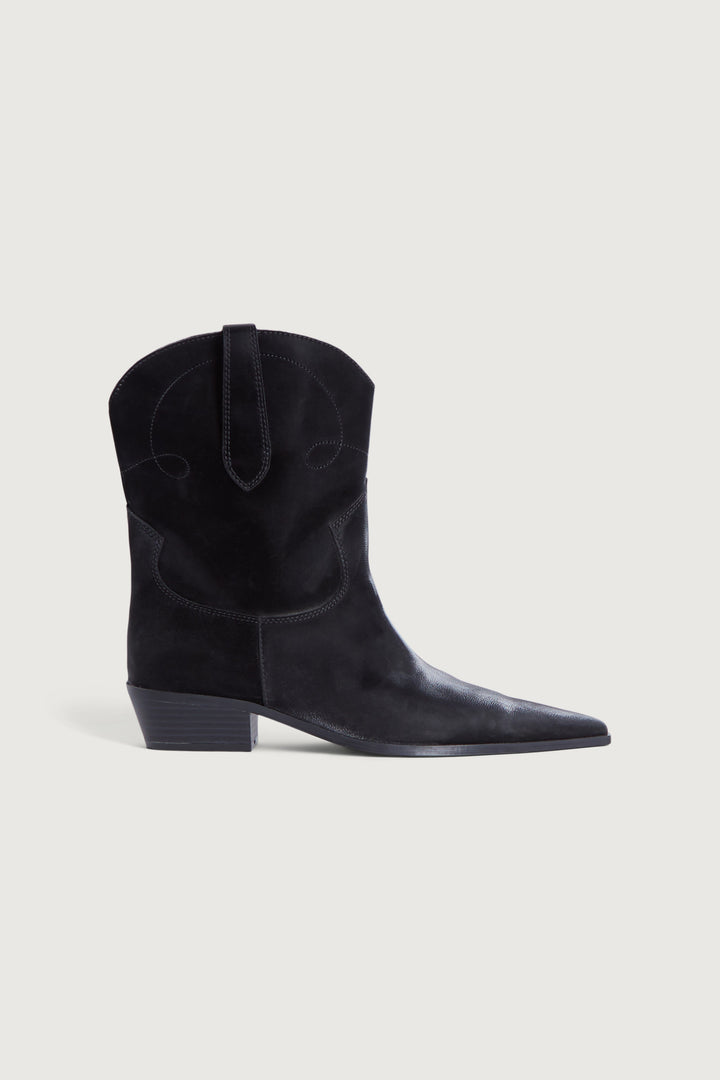 LOW HEEL COWBOY BOOT in Black — alternate angle