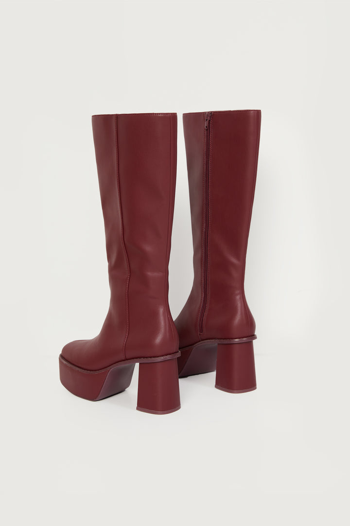 PLATFORM KNEE HIGH BOOTS