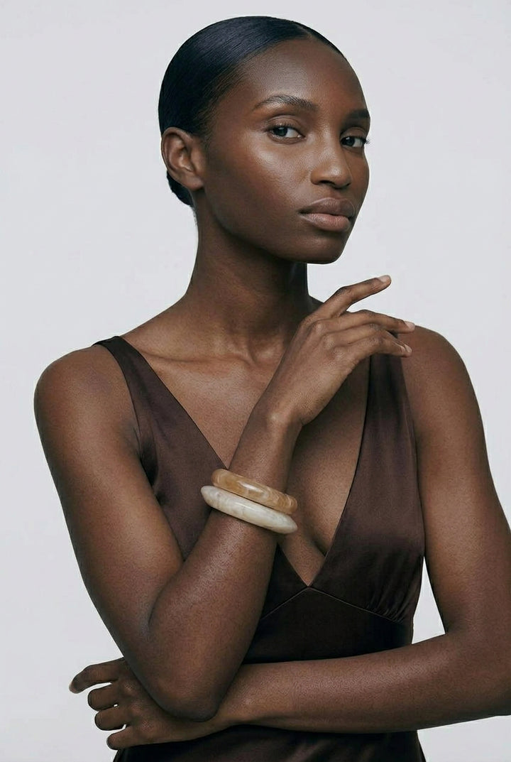 CHUNKY BANGLE in Honey Quartz — alternate angle