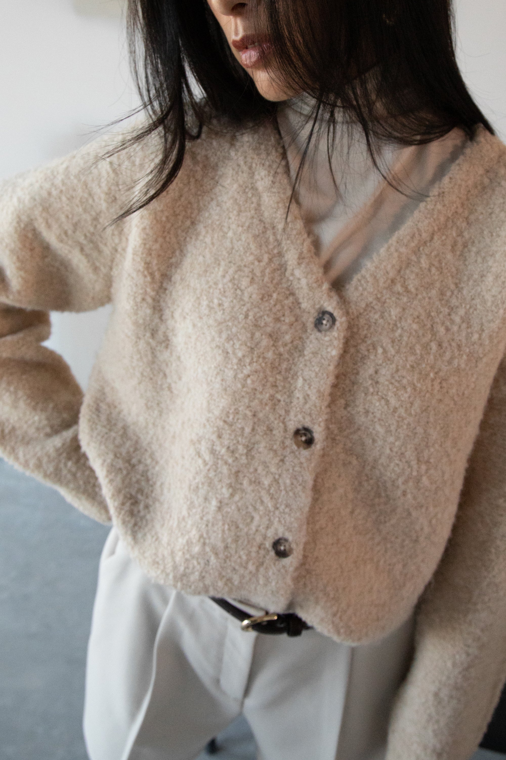 Boucle Knit Button Front Cardigan | OAK + FORT – OAK + FORT USA