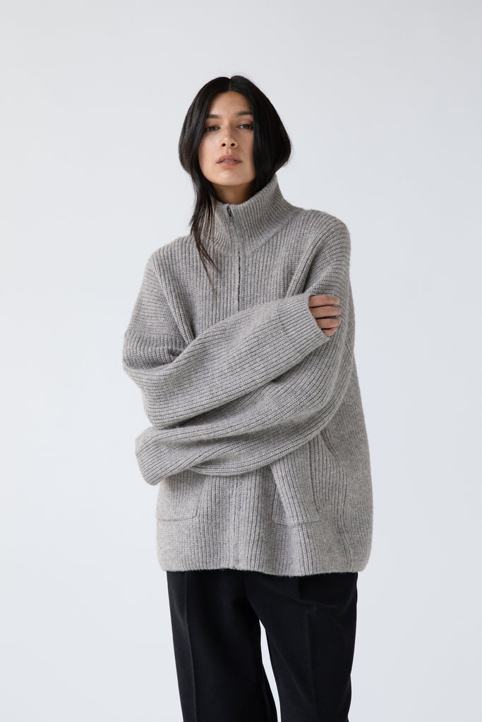 Oversized Zip-Up Cardigan | OAK + FORT – OAK + FORT USA