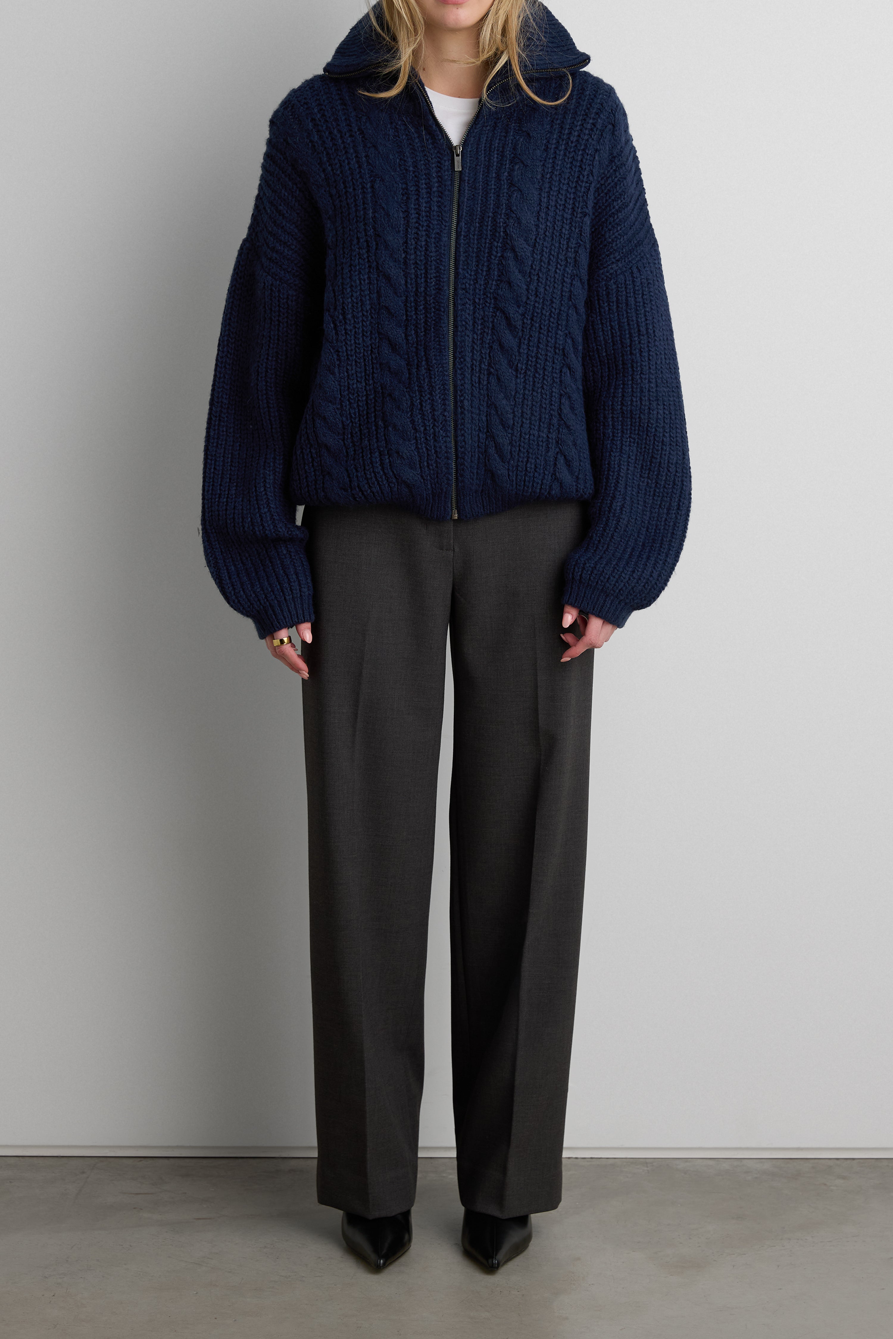 Cable Knit Collared Cardigan | OAK + FORT – OAK + FORT USA