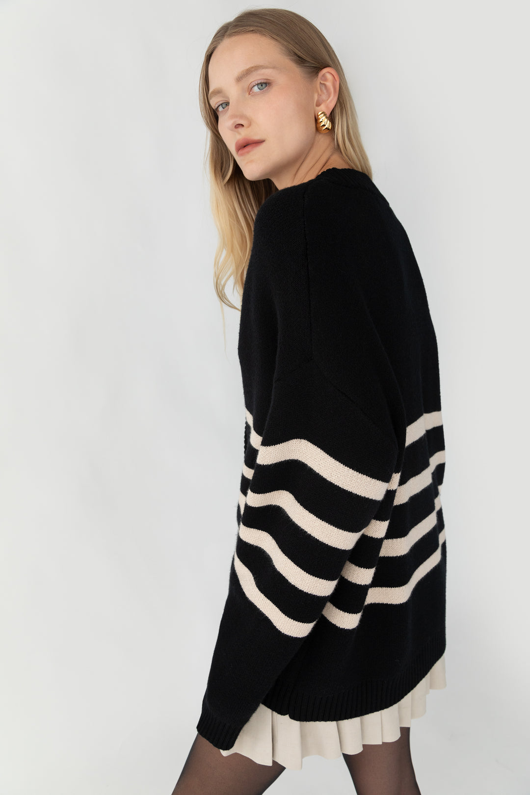 Striped Button-Front Cardigan main image 0