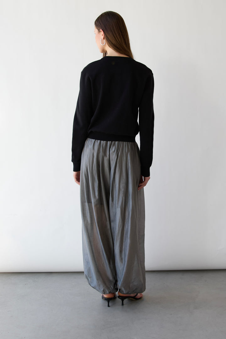 BUTTON UP CARDIGAN in Black — alternate angle