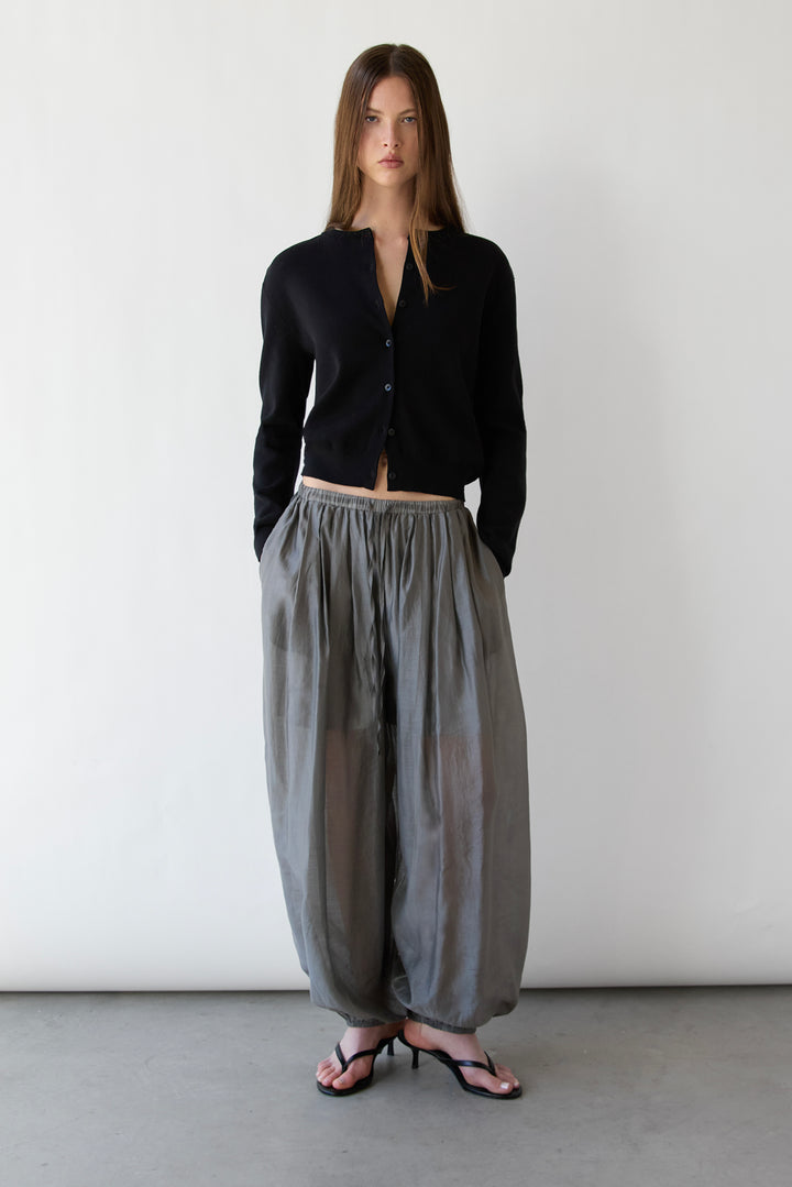 BUTTON UP CARDIGAN in Black — alternate angle