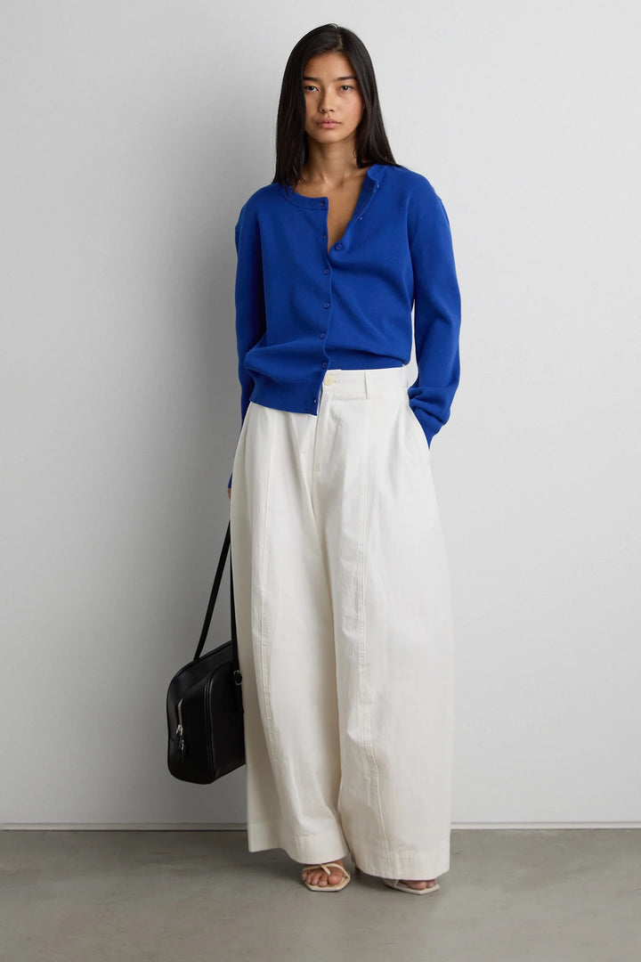 BUTTON UP CARDIGAN in Cobalt Blue — alternate angle
