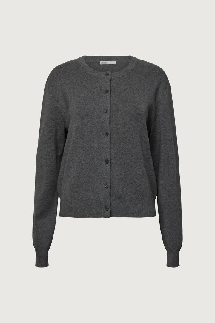 BUTTON UP CARDIGAN in Dark Beige — alternate angle