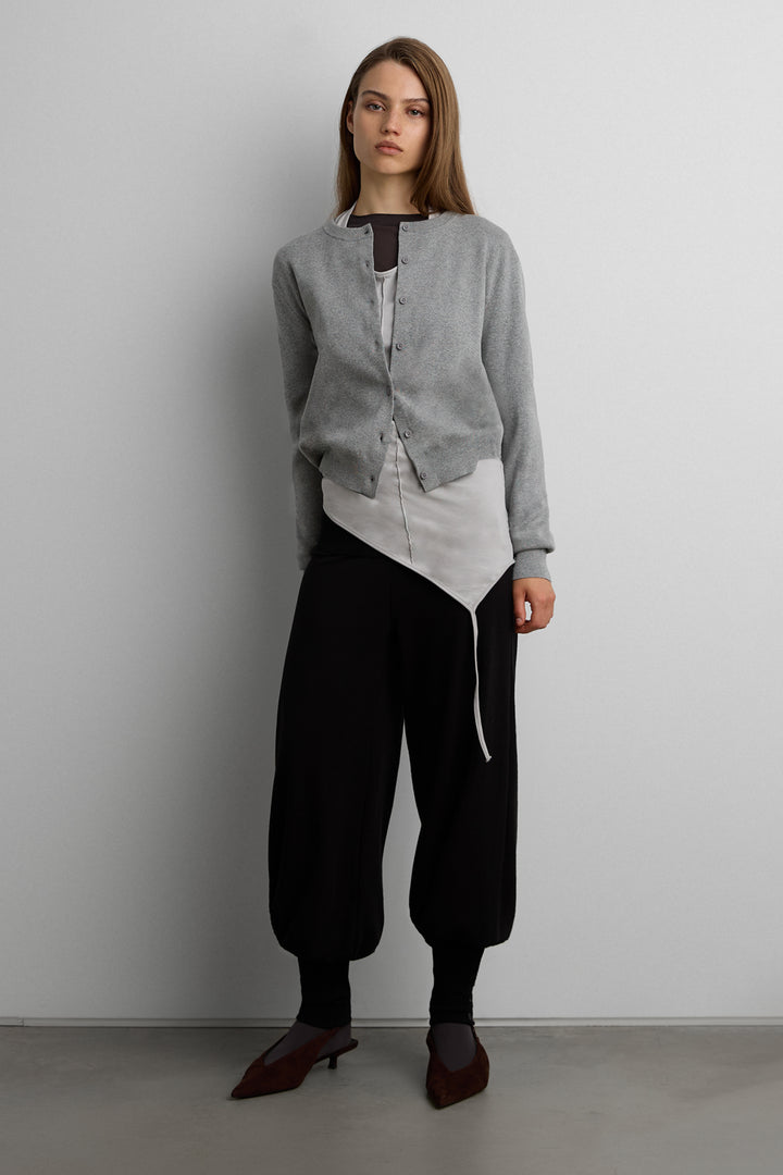BUTTON UP CARDIGAN in Medium Heather Grey — alternate angle