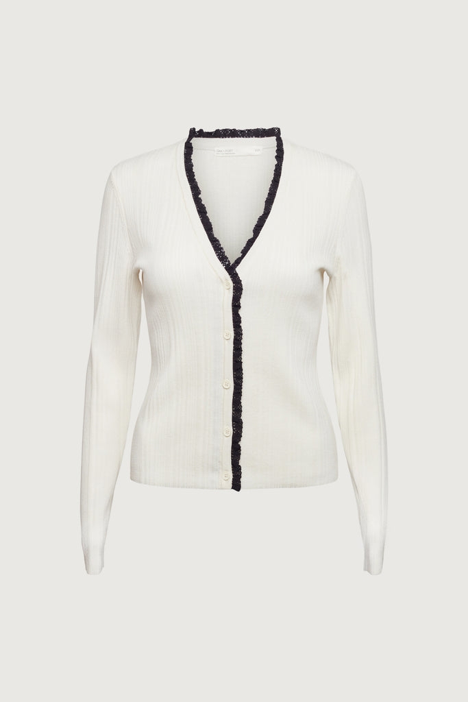 Lace Trim Button Front Cardigan | OAK + FORT – OAK + FORT USA