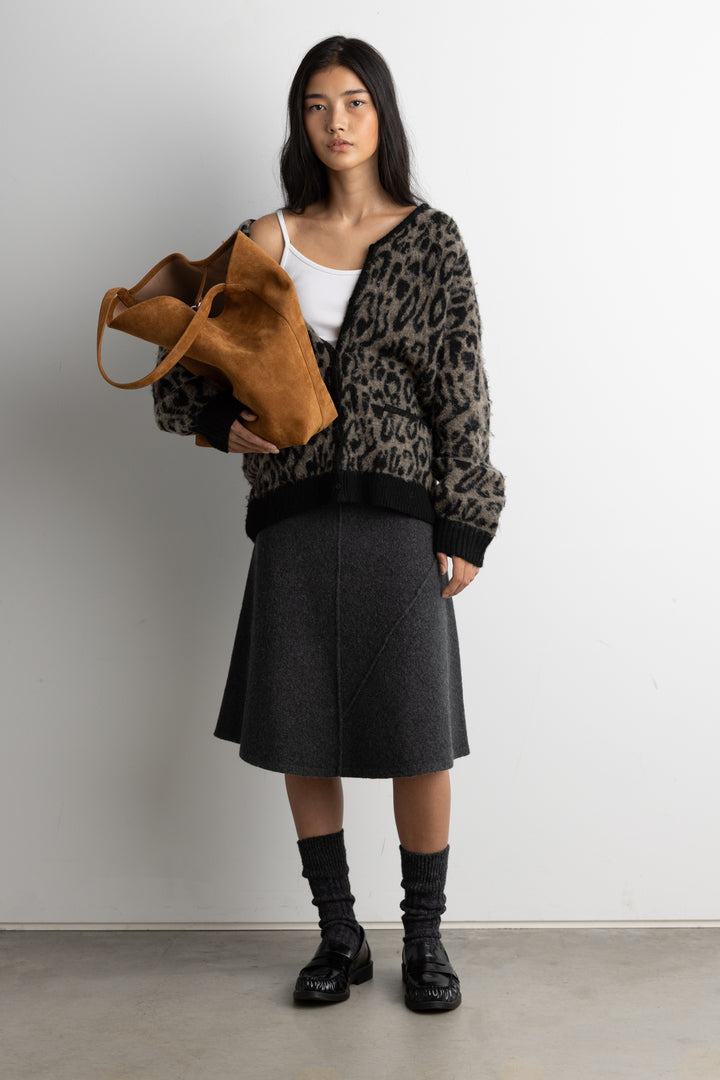 BRUSHED LEOPARD CARDIGAN in Leopard — alternate angle