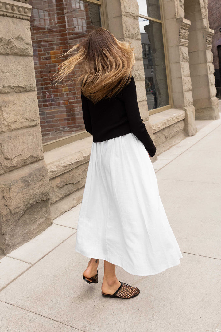 CROPPED LONG SLEEVE CARDIGAN in Black — alternate angle