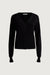 V-neck button up cardigan in black — main image
