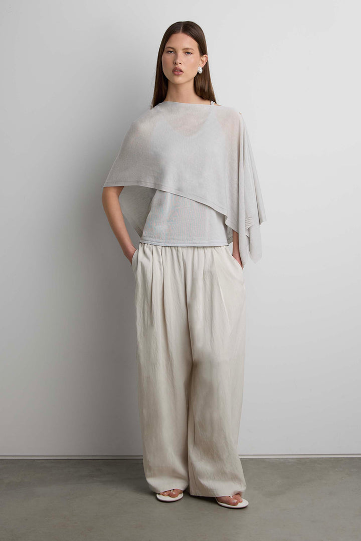 SHEER CARDIGAN WITH BUTTON FRONT in Gray — alternate angle