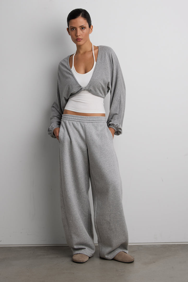 TWIST FRONT CARDIGAN & TANK SET in Gray — alternate angle