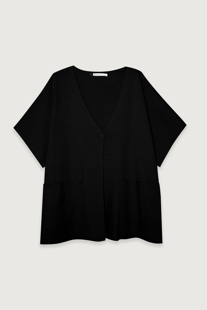 LOOSE FIT CARDIGAN in Black — alternate angle