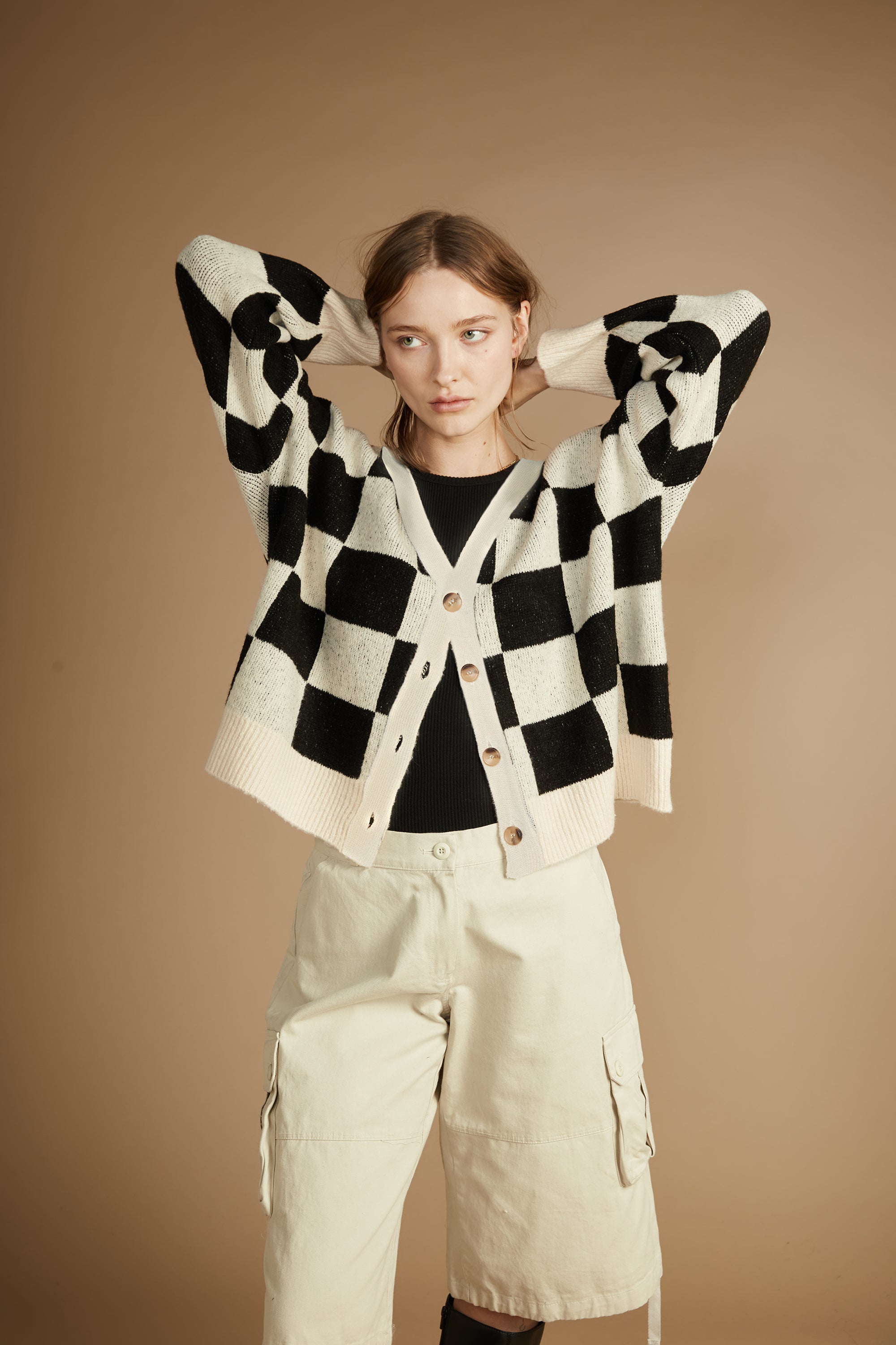 Checkered Cardigan | OAK + FORT – OAK + FORT USA