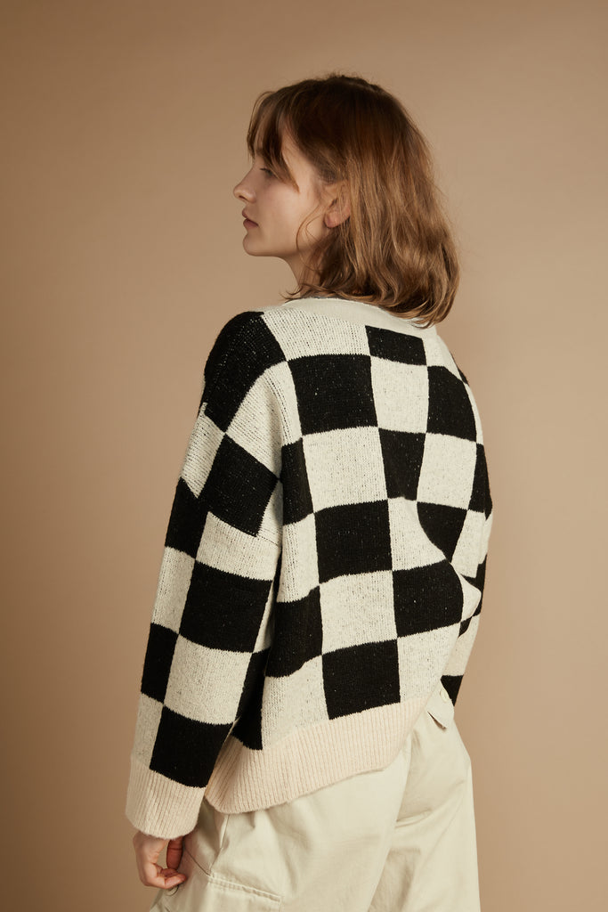 Checkered Cardigan | OAK + FORT – OAK + FORT USA