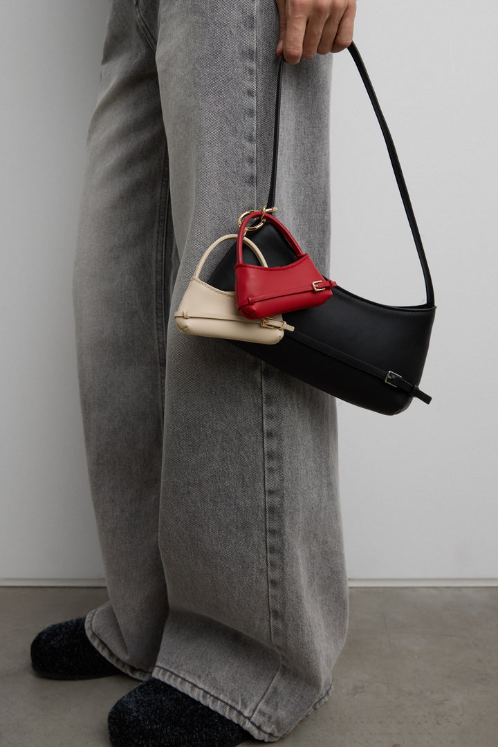 FRANKIE MICRO BAG CHARM in Crimson Red — alternate angle
