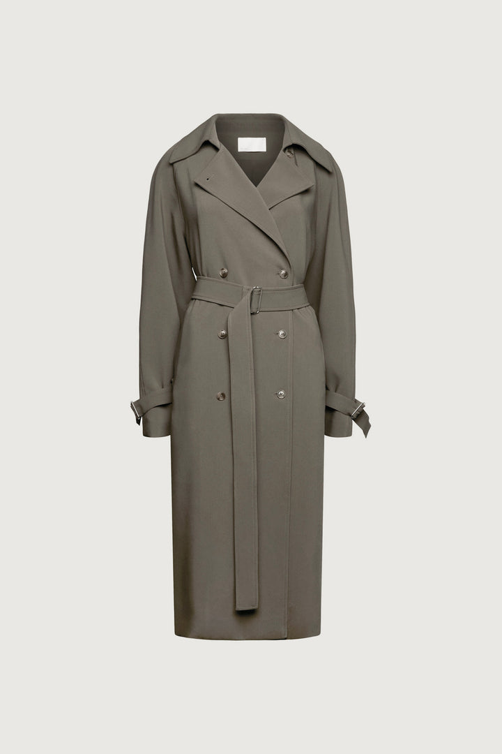 OVERSIZED TRENCH COAT in Dark Olive — alternate angle