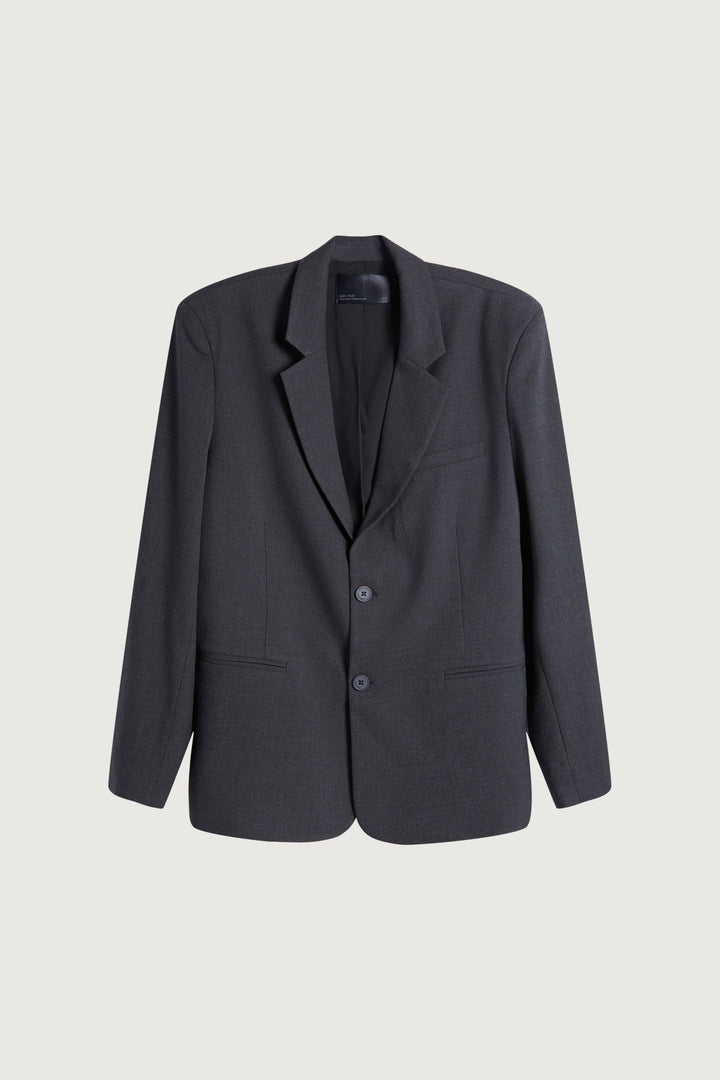RELAXED FIT BLAZER in HEATHER DARK CHARCOAL — alternate angle