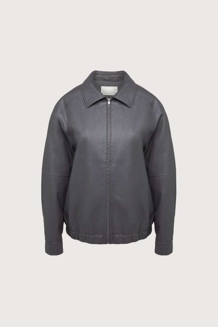 VEGAN LEATHER BOMBER JACKET