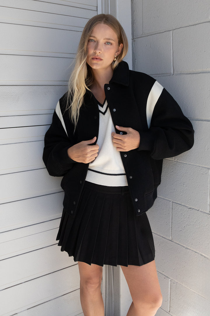 VARSITY WOOL BLEND BOMBER