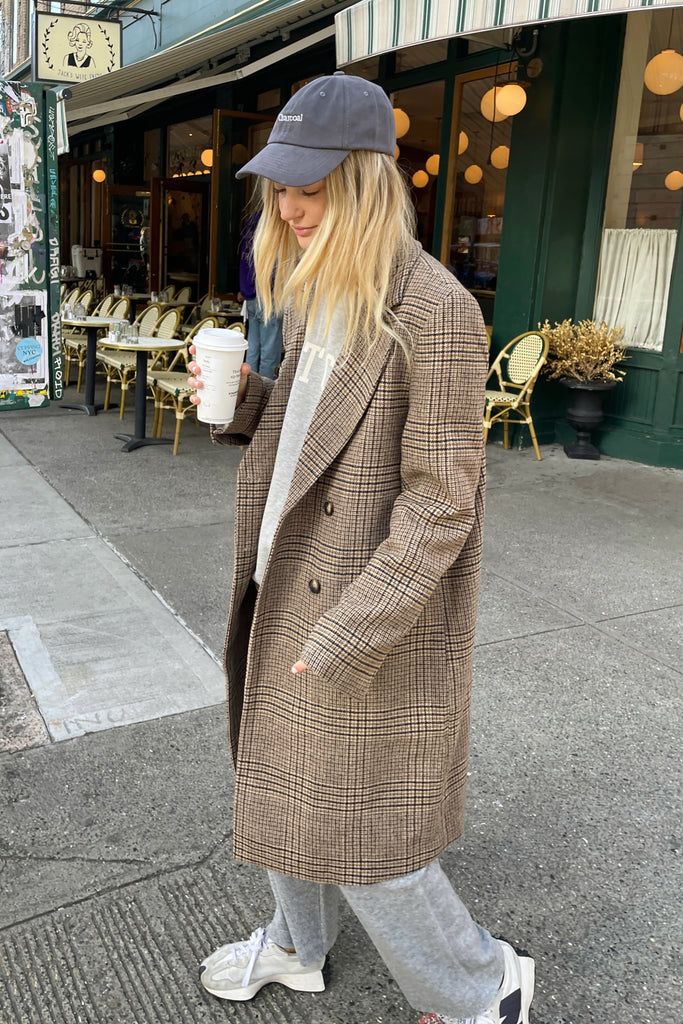 PLAID WOOL BLEND DOUBLE-BREASTED COAT - Main Image