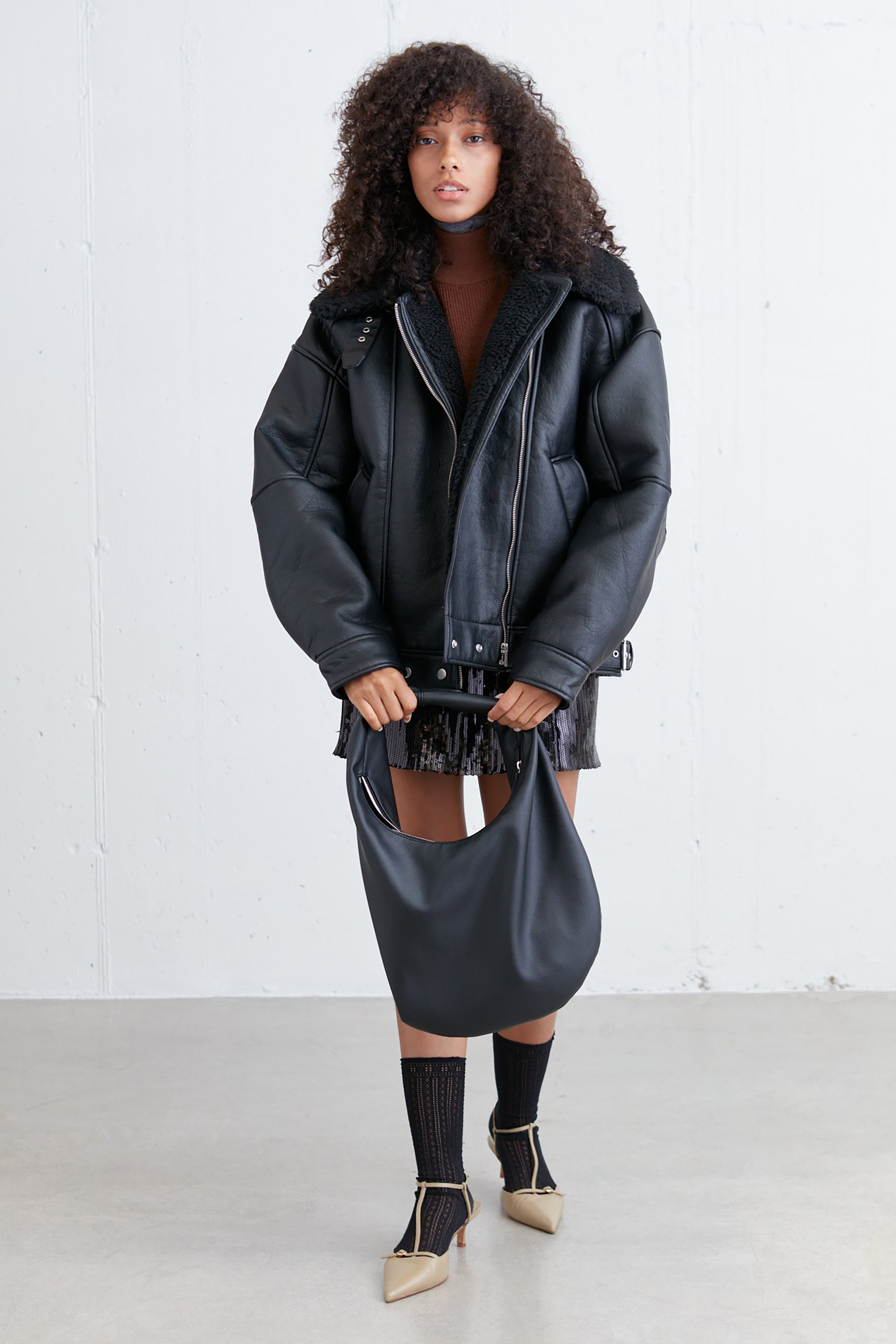 Oversized Sherpa Aviator Jacket | OAK + FORT – OAK + FORT USA