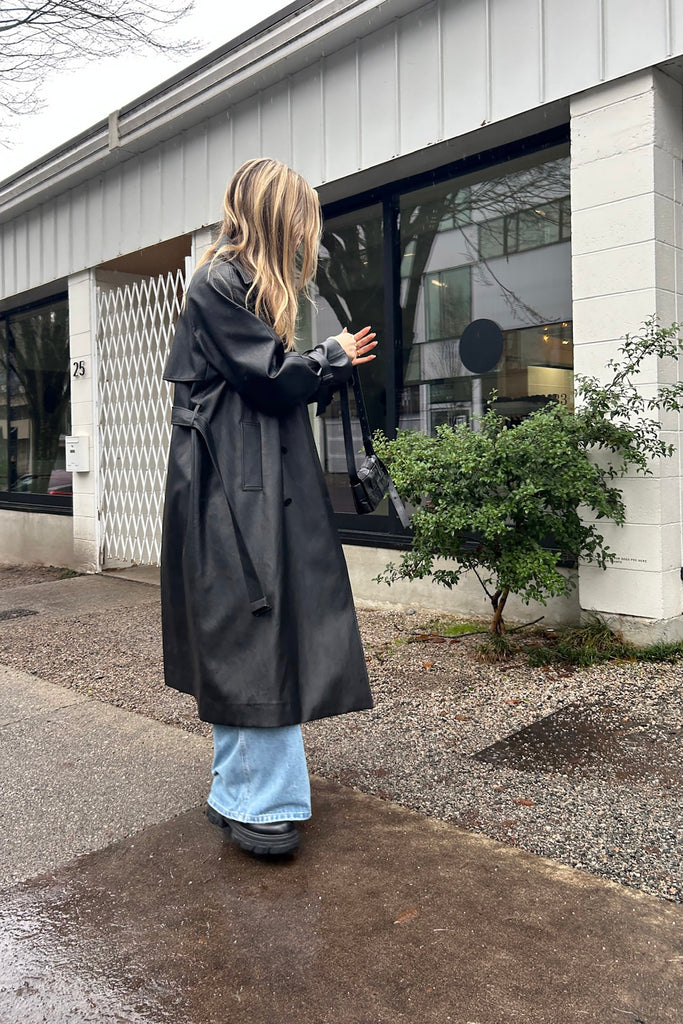 Vegan Leather Trench Coat | OAK+ FORT – OAK + FORT USA