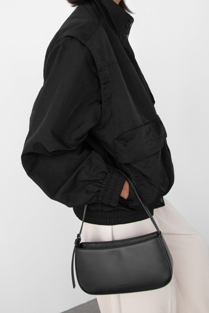 NYLON BOMBER WITH ZIP-OFF SLEEVES