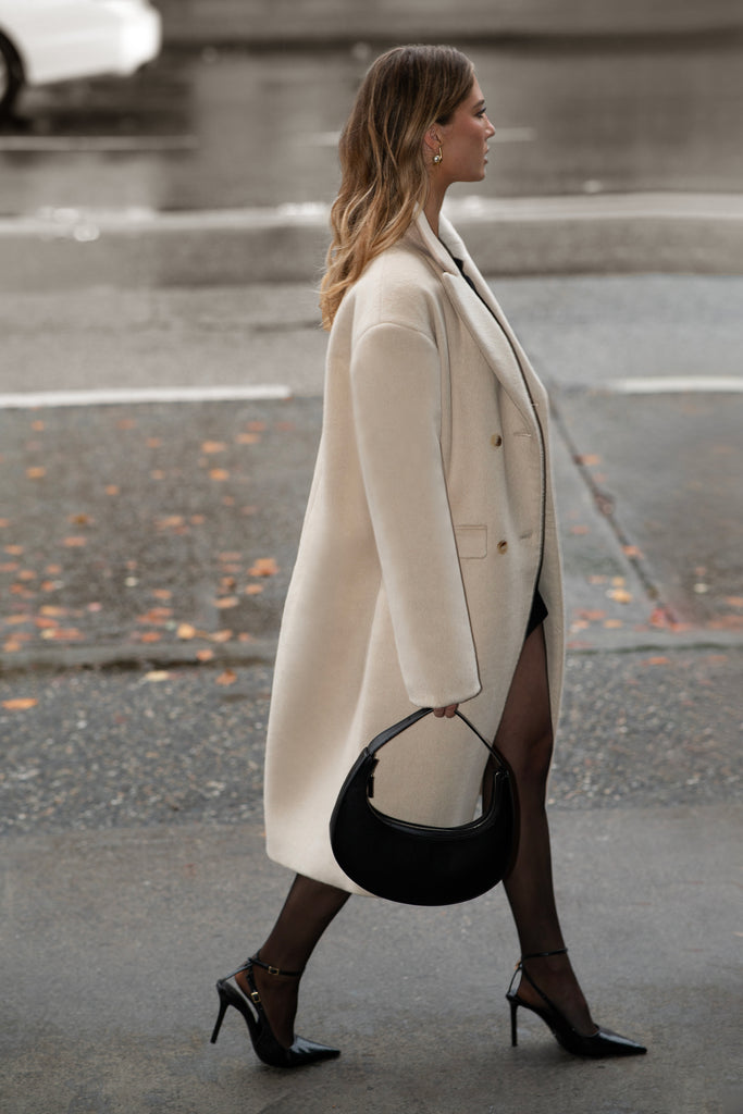 WOOL-BLEND DOUBLE-BREASTED COAT – OAK + FORT USA