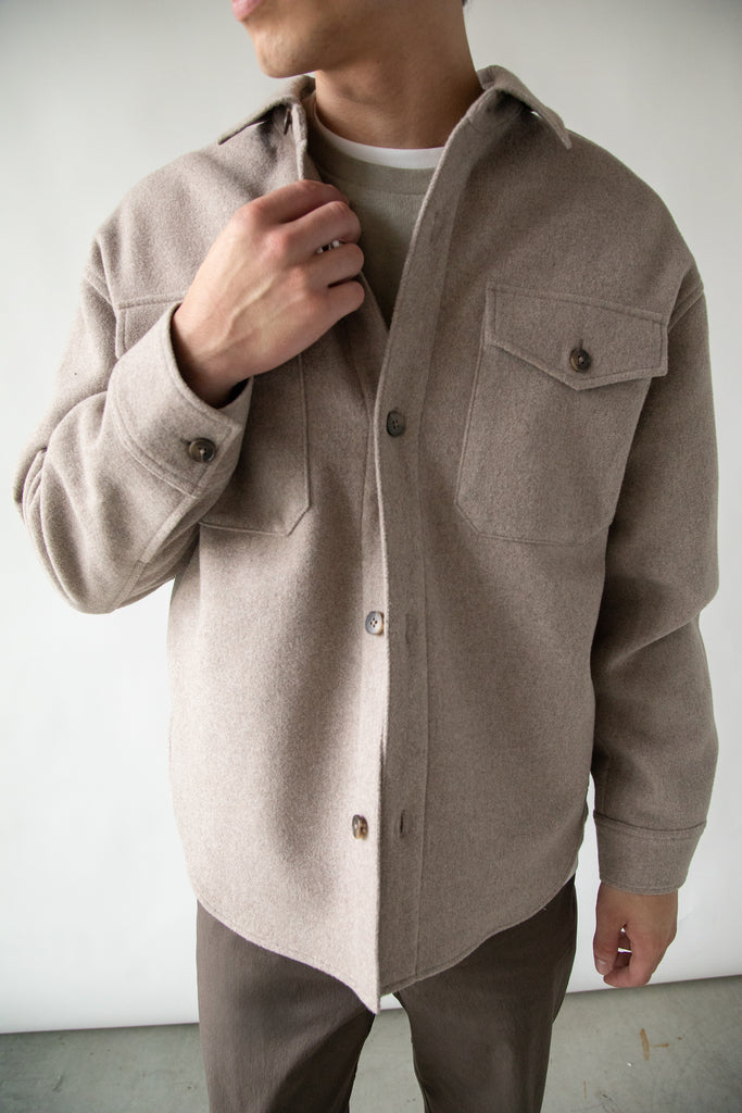 Wool Blend Button Front Shirt | OAK + FORT – OAK + FORT USA