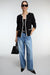 CONTRAST TRIM BUTTON FRONT COLLARLESS BLAZER