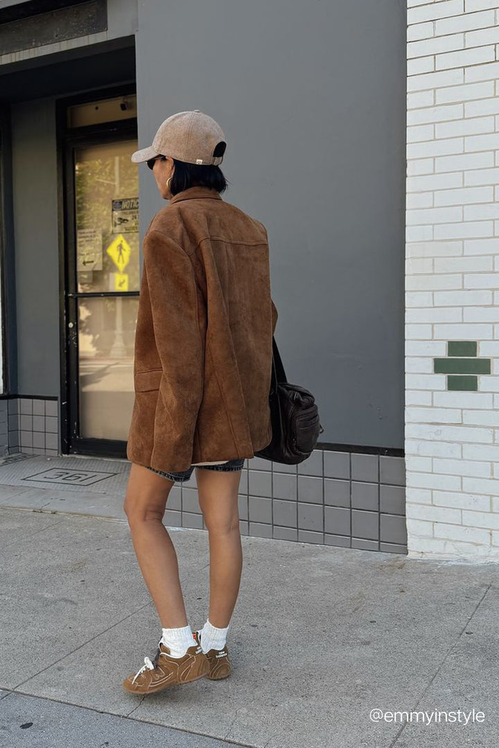 OVERSIZED VEGAN SUEDE BLAZER