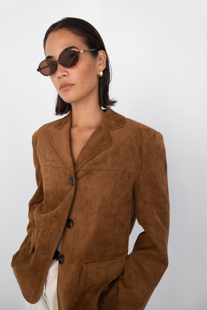 OVERSIZED VEGAN SUEDE BLAZER