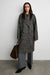 Oversized wool-blend double-breasted coat in black herringbone — main image