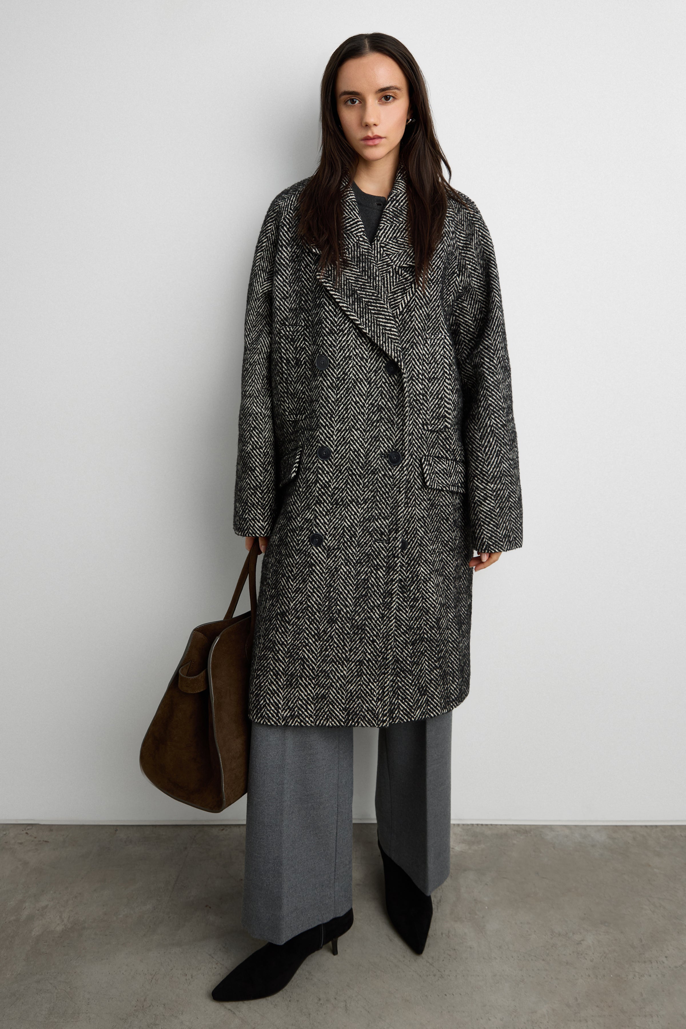 Oversized Wool-Blend Double-Breasted Coat | OAK + FORT – OAK +