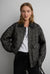 WOOL BLEND HERRINGBONE BOMBER JACKET