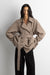 Short oversized trench coat in brindle — main image