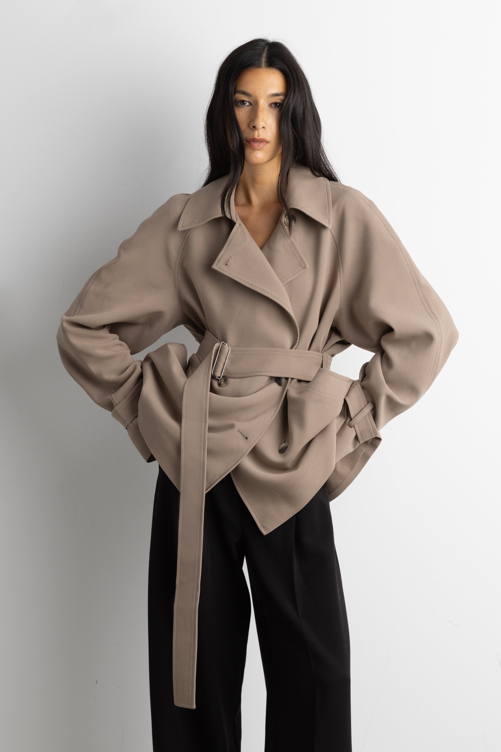 Short Oversized Trench Coat | OAK + FORT – OAK + FORT USA