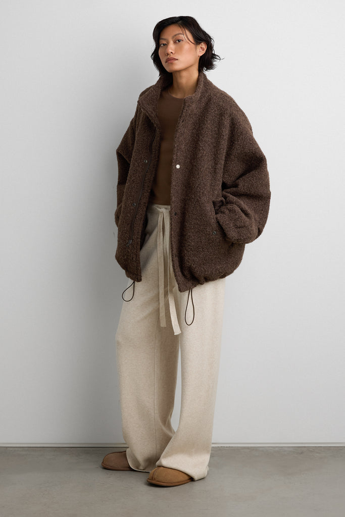 Funnel Neck Jacket with Buttons | OAK + FORT – OAK + FORT USA