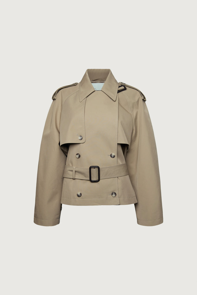 Short Double-Breasted Trench Coat | OAK + FORT – OAK + FORT USA