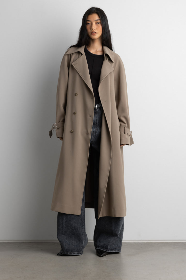 NEW OVERSIZED TRENCH COAT in Brindle — alternate angle