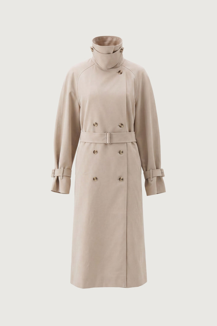 OVERSIZED TRENCH COAT WITH FUNNEL NECK in FEATHER GREY — alternate angle