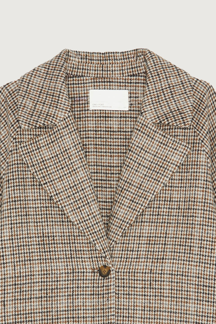 HOUNDSTOOTH COAT in Gingerbread Houndstooth — alternate angle