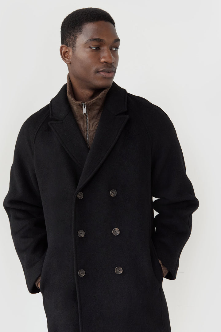 WOOL BLEND COAT in Black — alternate angle